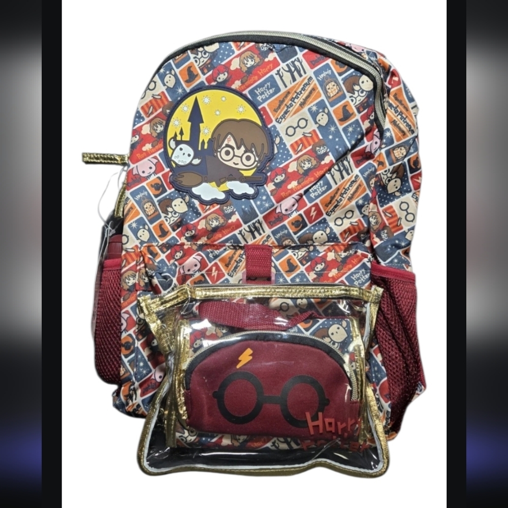 NWT Harry Potter Backpack Wizarding World School 5 Piece Set Lunch Bag, Bottle
